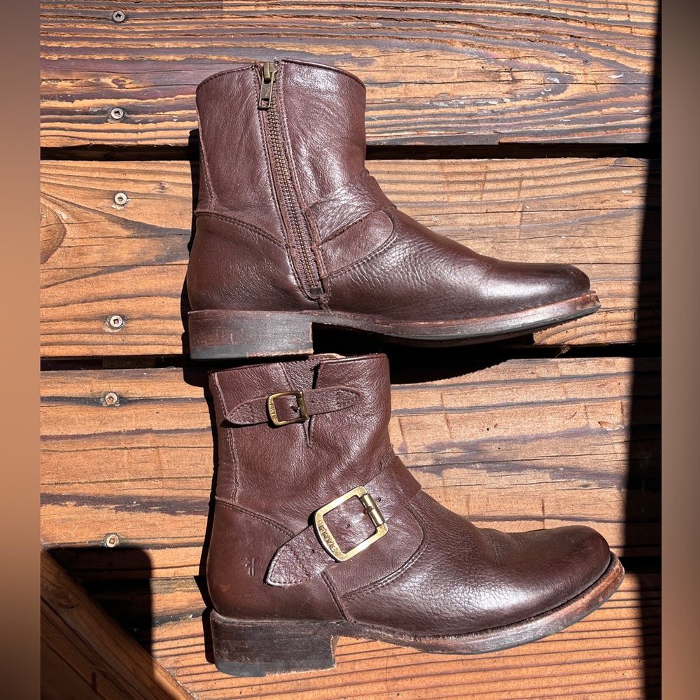 Frye Brown Leather Ankle Boots